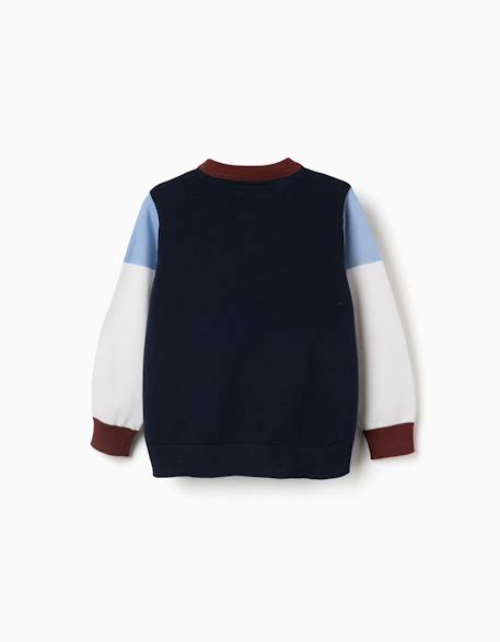 Pull en maille à blocs de couleur Bleu foncé 2 - vertbaudet enfant 