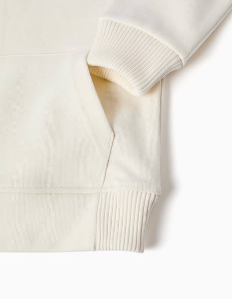 Sweat en molleton avec col montant et imprimé Blanc 4 - vertbaudet enfant 