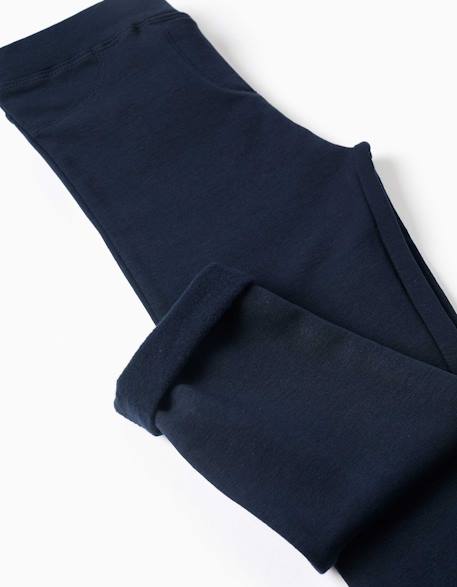 Jeggings à coupe skinny en coton peigné Bleu foncé 4 - vertbaudet enfant 