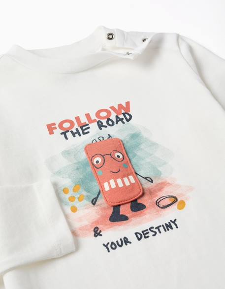 T-shirt en coton à manches longues avec imprimé destiny Blanc 3 - vertbaudet enfant 