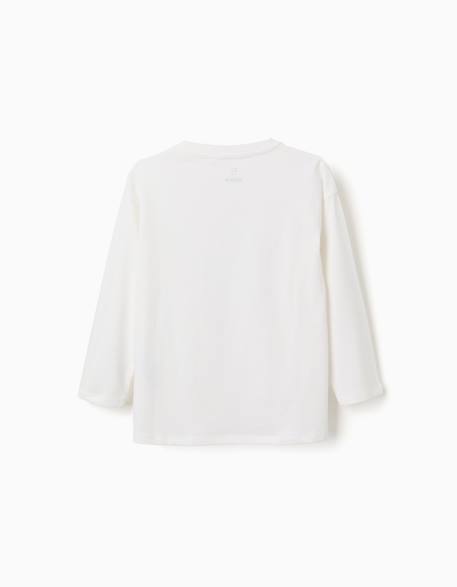 T-shirt en coton à manches longues avec imprimé art of looking Blanc 2 - vertbaudet enfant 