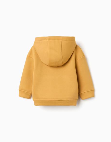 Sweat en coton peigné avec capuche et imprimé tiny friends Jaune 2 - vertbaudet enfant 