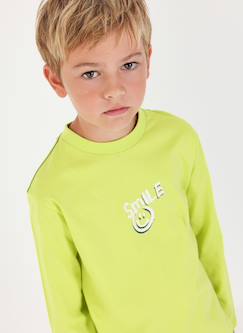 T-shirt garçon en maille imprimé smile  - vertbaudet enfant