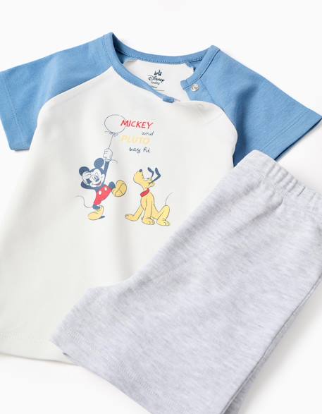 Pyjama short en coton avec mickey & pluto Bleu 3 - vertbaudet enfant 