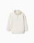 Sweat en molleton avec col montant et imprimé Blanc 1 - vertbaudet enfant 