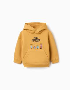 -Sweat en coton peigné avec capuche et imprimé tiny friends
