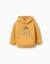 Sweat en coton peigné avec capuche et imprimé tiny friends Jaune 1 - vertbaudet enfant 