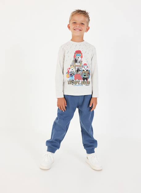 Pantalon garçon en molleton Bleu 2 - vertbaudet enfant 