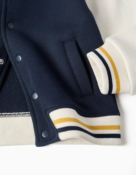 Blouson bomber en coton peigné avec imprimé Bleu foncé 4 - vertbaudet enfant 