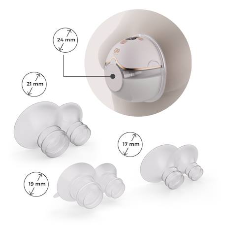 Tire-lait Kinderkraft MAMAFLOW DOUBLE électrique 4 modes mémoire 320 ml compact recharge usb-c 2 coupelles Doré+Rose 6 - vertbaudet enfant 