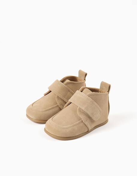Bottines barefoot en daim et à scratch Beige 2 - vertbaudet enfant 
