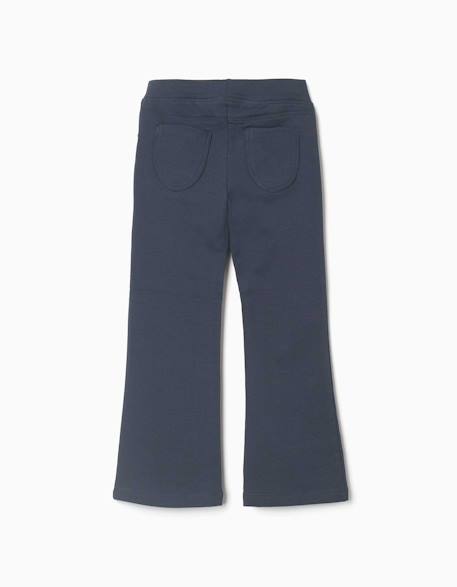 Jegging évasé en coton peigné Bleu foncé 2 - vertbaudet enfant 