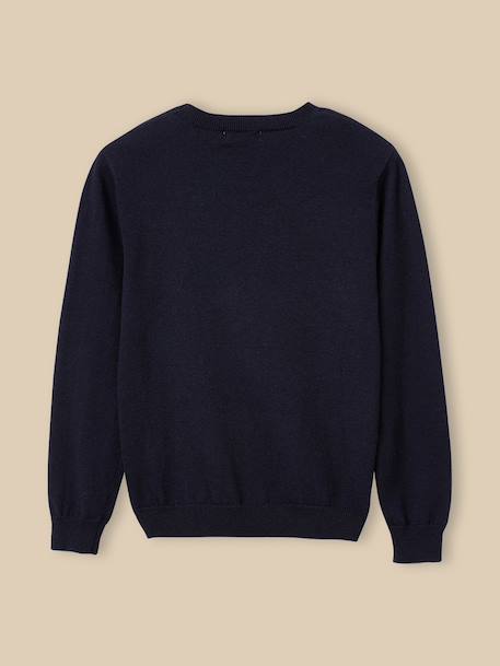 Pull col rond garçon Marine 2 - vertbaudet enfant 