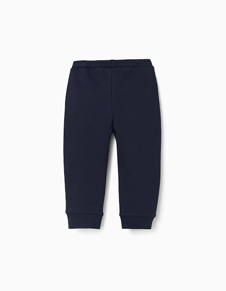 Pantalon en molleton avec doublure en coton peigné et imprimé cœur Bleu foncé+Vert 2 - vertbaudet enfant 