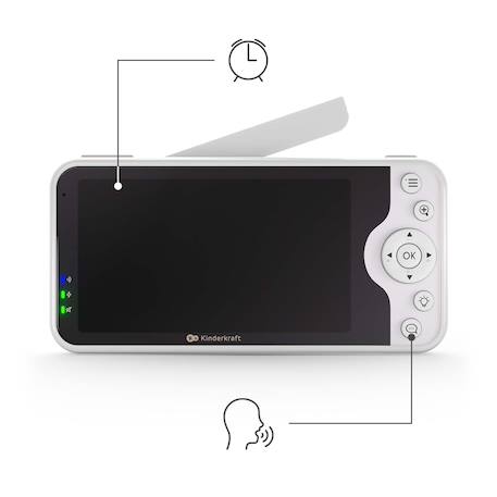 Babyphone caméra Kinderkraft NITEEYE GLOW écran 5 pouces full hd 1080p sans wi?fi audio bidirectionnel vox Blanc 5 - vertbaudet enfant 