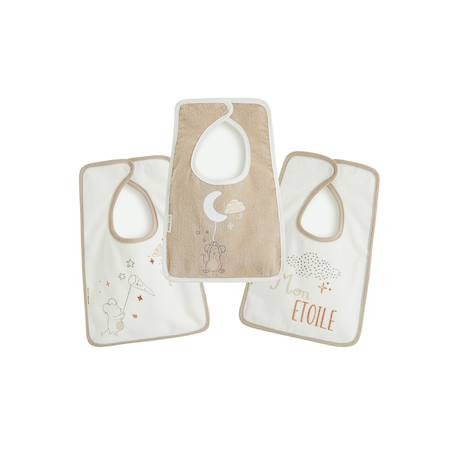 Lot de 3 bavoirs bébé eliah Ecru 2 - vertbaudet enfant 