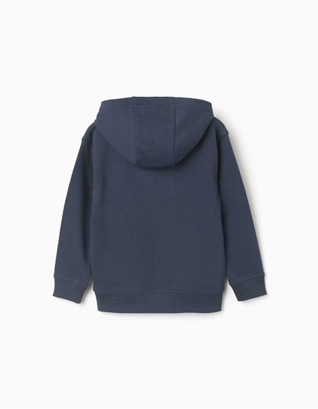Sweat à capuche avec broderie en bouclettes zy Bleu foncé 2 - vertbaudet enfant 