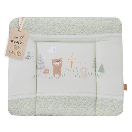Matelas à langer imprimé Beige+Blanc - Étoiles LITTLE STARS+Blanc - Étoiles STERNENZAUBER+Blanc - gris / lapin miffy+Gris / pois+Vert pastel - woodland buddies 22 - vertbaudet enfant 
