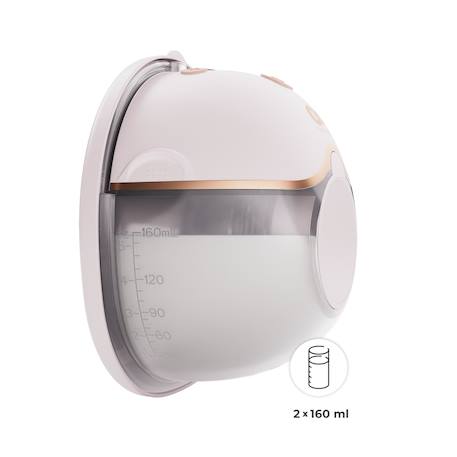 Tire-lait Kinderkraft MAMAFLOW DOUBLE électrique 4 modes mémoire 320 ml compact recharge usb-c 2 coupelles Doré+Rose 5 - vertbaudet enfant 