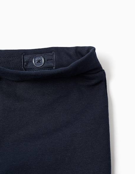 Leggings évasé en coton peigné Bleu foncé+Mauve clair 3 - vertbaudet enfant 
