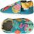 Chaussons bébé cuir souple soizic sous les tropiques Bleu 2 - vertbaudet enfant 