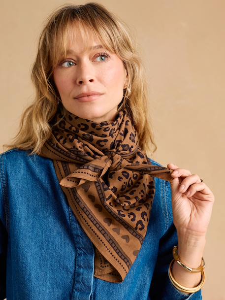 Foulard léopard carré beige 7 - vertbaudet enfant 