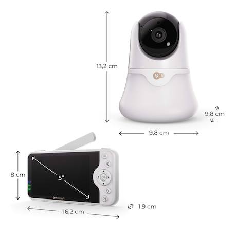 Babyphone caméra Kinderkraft NITEEYE GLOW écran 5 pouces full hd 1080p sans wi?fi audio bidirectionnel vox Blanc 6 - vertbaudet enfant 