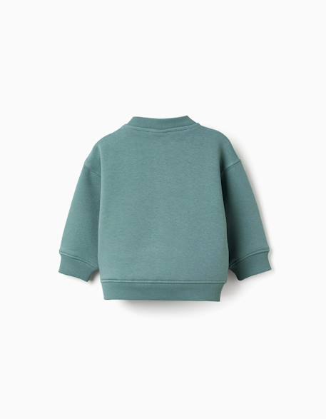 Sweat en coton peigné avec imprimé holding hands Vert clair 2 - vertbaudet enfant 
