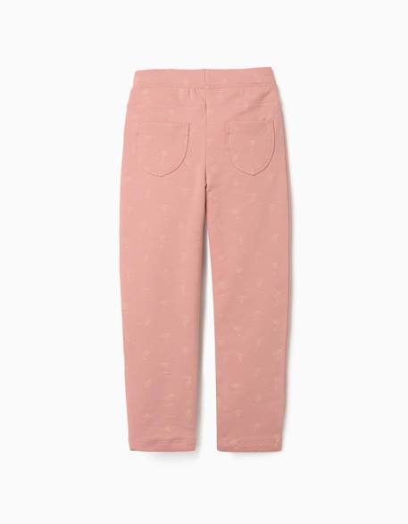Jegging à coupe skinny en coton peigné avec imprimé floral Gris foncé+Rose 6 - vertbaudet enfant 