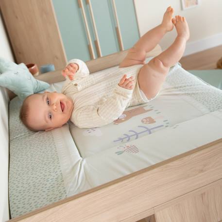 Matelas à langer imprimé Beige+Blanc - Étoiles LITTLE STARS+Blanc - Étoiles STERNENZAUBER+Blanc - gris / lapin miffy+Gris / pois+Vert pastel - woodland buddies 25 - vertbaudet enfant 