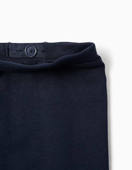 Pantalon en molleton avec doublure en coton peigné et imprimé cœur Bleu foncé+Vert 3 - vertbaudet enfant 