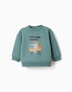 -Sweat en coton peigné avec imprimé holding hands