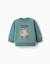 Sweat en coton peigné avec imprimé holding hands Vert clair 1 - vertbaudet enfant 