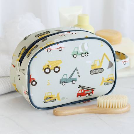 Trousse de toilette amis de la forêt Bleu+Gris+Jaune+Rose+Vert d'eau, marron, écru 12 - vertbaudet enfant 