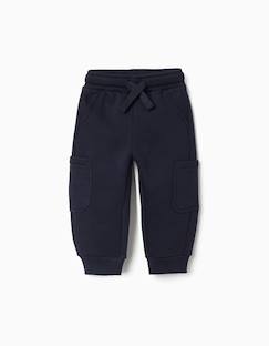 Pantalon de jogging en molleton avec doublure en coton peigné et poches cargo  - vertbaudet enfant