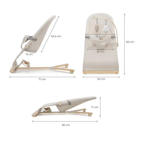 Balancelle électrique bébé 2 en 1 avec fonction transat Beige+Bleu marine+Gris clair+Gris foncé 6 - vertbaudet enfant 