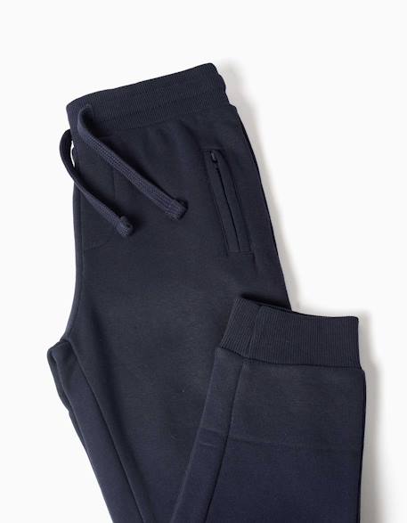 Pantalon de jogging en molleton avec cordon de serrage et poches Bleu foncé+Gris clair+Noir 3 - vertbaudet enfant 