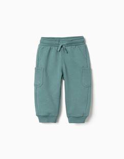 Pantalon de jogging en molleton avec doublure en coton peigné et poches cargo  - vertbaudet enfant