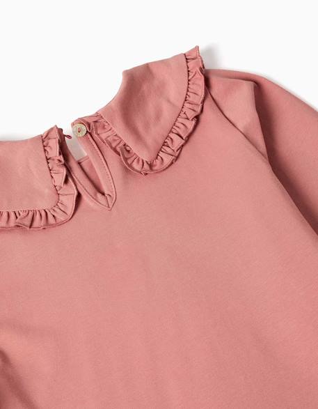 T-shirt en coton à manches longues avec volants Rose 3 - vertbaudet enfant 