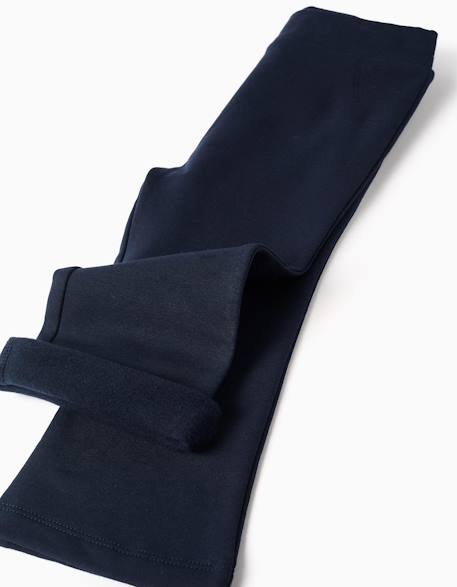 Leggings évasé en coton peigné Bleu foncé+Mauve clair 4 - vertbaudet enfant 
