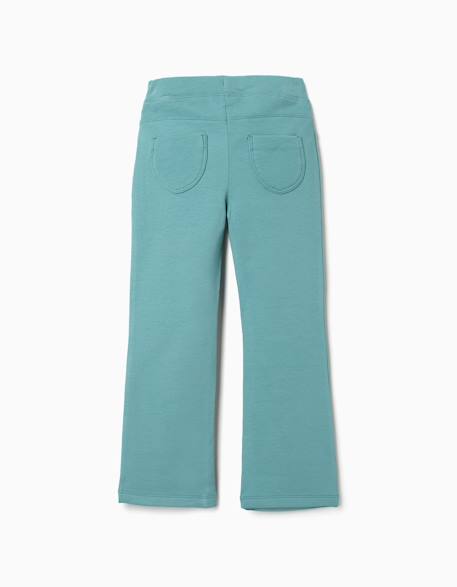 Jeggings évasé en coton peigné Vert clair 2 - vertbaudet enfant 