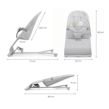 Balancelle électrique bébé 2 en 1 avec fonction transat Beige+Bleu marine+Gris clair+Gris foncé 18 - vertbaudet enfant 