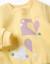 Sweat en coton peigné avec cœurs imprimés Jaune+Mauve clair 3 - vertbaudet enfant 