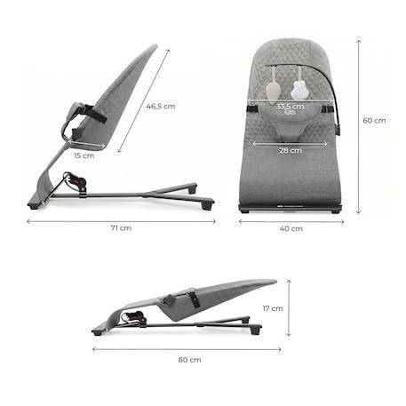 Balancelle électrique bébé 2 en 1 avec fonction transat Beige+Bleu marine+Gris clair+Gris foncé 24 - vertbaudet enfant 