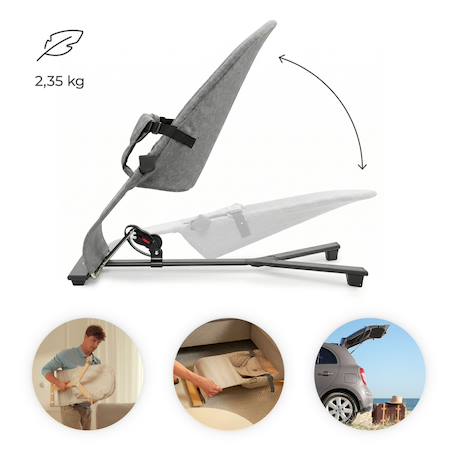 Balancelle électrique bébé 2 en 1 avec fonction transat Beige+Bleu marine+Gris clair+Gris foncé 21 - vertbaudet enfant 