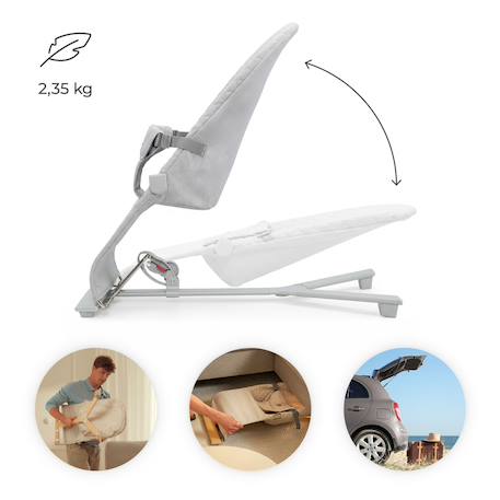 Balancelle électrique bébé 2 en 1 avec fonction transat Beige+Bleu marine+Gris clair+Gris foncé 15 - vertbaudet enfant 
