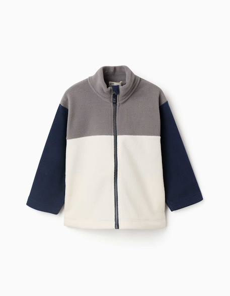 Veste en polaire à col montant Gris 1 - vertbaudet enfant 