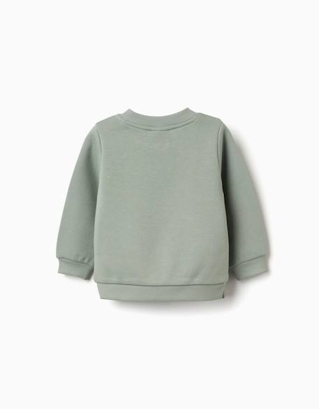 Sweat en coton peigné avec fleurs et cœurs Vert 2 - vertbaudet enfant 