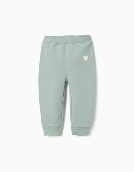 Bébé-Pantalon en molleton avec doublure en coton peigné et imprimé cœur