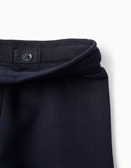 Pantalon de jogging en molleton avec doublure en coton peigné et poches cargo Bleu foncé+Vert clair 3 - vertbaudet enfant 